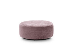 Abakus Direct Harriet Crushed Chenille Large Swivel Footstool In Pink - thumbnail 1