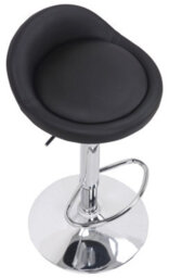 Lamboro Sofia Breakfast Bar Stool, Chrome Footrest, Height Adjustable Swivel Gas Lift, Home Bar & Kitchen Faux-Leather Barstool, Black - thumbnail 6
