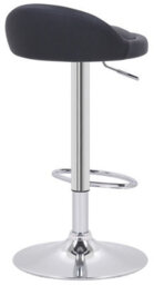 Lamboro Sofia Breakfast Bar Stool, Chrome Footrest, Height Adjustable Swivel Gas Lift, Home Bar & Kitchen Faux-Leather Barstool, Black - thumbnail 4