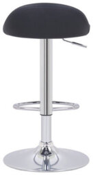 Lamboro Sofia Breakfast Bar Stool, Chrome Footrest, Height Adjustable Swivel Gas Lift, Home Bar & Kitchen Faux-Leather Barstool, Black - thumbnail 5
