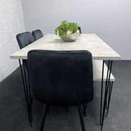 Kosy Koala Dining Table With 4 Chairs Modern Dining Table Set With 4 Black Chairs And 1 Bench Dining Room Furniture - thumbnail 4