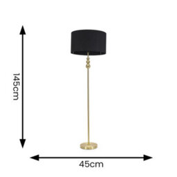 Valuelights Marissa Gold Stacked Ball Floor Lamp With Black Drum Shade - Led Bulb Included - thumbnail 6