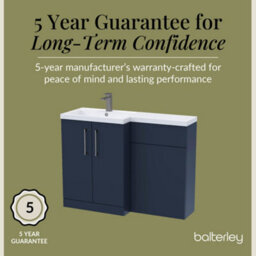 Balterley Left-Hand Bathroom Vanity And Wc Unit Combination With Basin - 1100mm - Satin Dark Blue With Brushed Pewter Handles - thumbnail 6