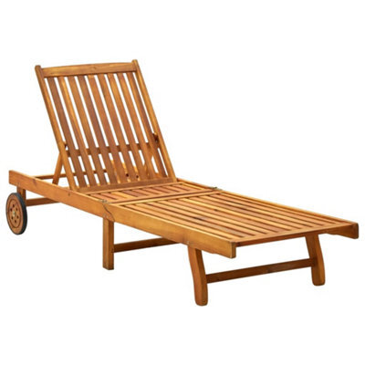Walplus Sun Lounger  For Beach, Backyard, Garden, Campsite Solid Acacia Wood - image 1