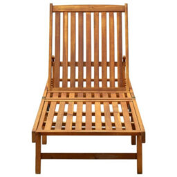 Walplus Sun Lounger  For Beach, Backyard, Garden, Campsite Solid Acacia Wood - thumbnail 2