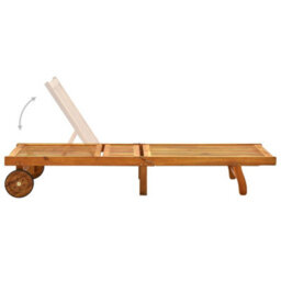Walplus Sun Lounger  For Beach, Backyard, Garden, Campsite Solid Acacia Wood - thumbnail 5