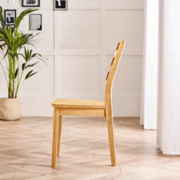 Furniturebox Uk 2X Lynton Oak Effect Wooden Dining Chairs - thumbnail 4