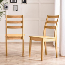 Furniturebox Uk 2X Lynton Oak Effect Wooden Dining Chairs - thumbnail 1