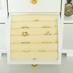 Homcom 4-Tier Large Jewellery Box With Mirror And 2 Drawers, White - thumbnail 9