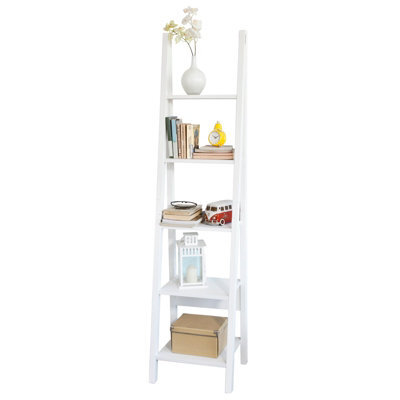 Sobuy Frg101-W, 5 Tiers Ladder Shelf, Storage Display Shelving Wall Shelf Bookcase,white,w44Xd39Xh180 - image 1