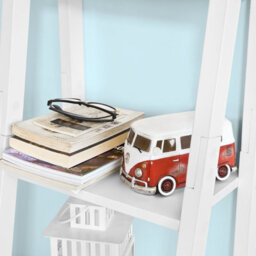 Sobuy Frg101-W, 5 Tiers Ladder Shelf, Storage Display Shelving Wall Shelf Bookcase,white,w44Xd39Xh180 - thumbnail 4