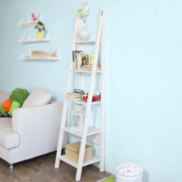 Sobuy Frg101-W, 5 Tiers Ladder Shelf, Storage Display Shelving Wall Shelf Bookcase,white,w44Xd39Xh180 - thumbnail 7
