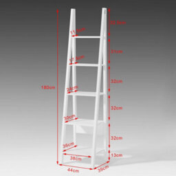 Sobuy Frg101-W, 5 Tiers Ladder Shelf, Storage Display Shelving Wall Shelf Bookcase,white,w44Xd39Xh180 - thumbnail 3