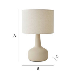 Valuelights Hayley Natural Linen Drum Shade Beige Squat Base Ceramic Table Lamp And Led Bulb - thumbnail 6