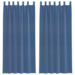 Berkfield Voile Curtains With Rod Pockets 2 Pcs Royal Blue - thumbnail 2
