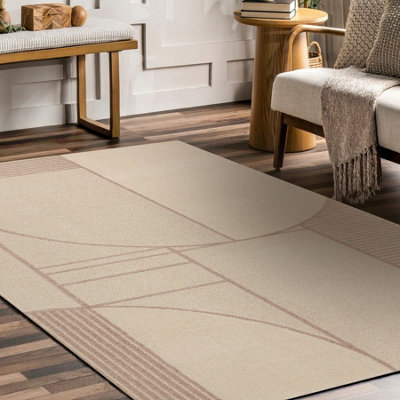 RugsX Flux 461.14.ae200 Wool Carpet Osta - Geometric, Structural, Loft Beige Pink 160X230 Cm - image 1