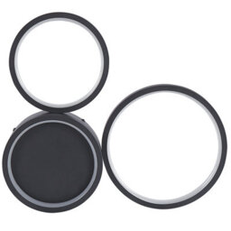 Beliani Round Ceiling Light Black Aluminium, Integrated Led, 3 Shades, W41 X D36 X H7Cm - thumbnail 5