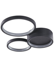 Beliani Round Ceiling Light Black Aluminium, Integrated Led, 3 Shades, W41 X D36 X H7Cm - thumbnail 2