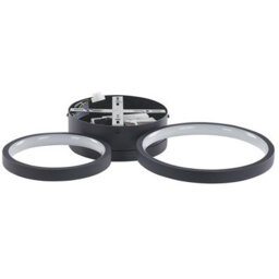 Beliani Round Ceiling Light Black Aluminium, Integrated Led, 3 Shades, W41 X D36 X H7Cm - thumbnail 3