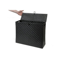 Black Toilet Roll Holder Bathroom Storage Box With Insert Handle - thumbnail 3