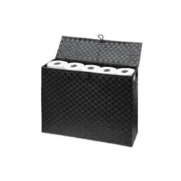 Black Toilet Roll Holder Bathroom Storage Box With Insert Handle - thumbnail 6