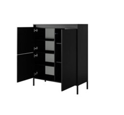 Arte Sleek And Stylish Senne Highboard Cabinet (H)1230mm (W)1040mm (D)400mm - Black Matt - thumbnail 2