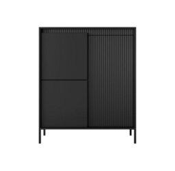 Arte Sleek And Stylish Senne Highboard Cabinet (H)1230mm (W)1040mm (D)400mm - Black Matt - thumbnail 3