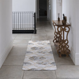 Benjamin Tate Design Geometric Marble Pattern With Gold Glitter Runner Special Soft Home Rug - thumbnail 3
