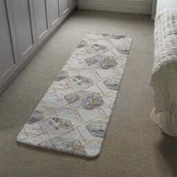 Benjamin Tate Design Geometric Marble Pattern With Gold Glitter Runner Special Soft Home Rug - thumbnail 4