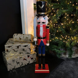 Samuel Alexander 60Cm Traditional Wooden Christmas Nutcracker Soldier Decoration With Red Body - thumbnail 1