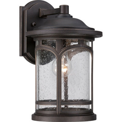 Stylish Outdoor Ip44 Wall Light In Palladian Bronze With Led E27 Socket - image 1