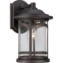 Stylish Outdoor Ip44 Wall Light In Palladian Bronze With Led E27 Socket