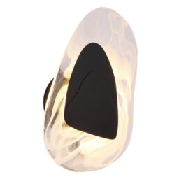 Luminosa Lighting Luminosa Dorsey Integrated Led Wall Lamp Matt Black Clear Glass Shade Led 3000K