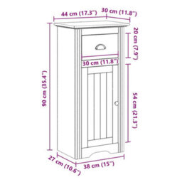 Berkfield Bathroom Cabinet Bodo Grey 44X30X90 Cm - thumbnail 8