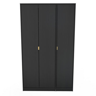 Madrid 3 Door Robe In Black Ash (Ready Assembled) - image 1