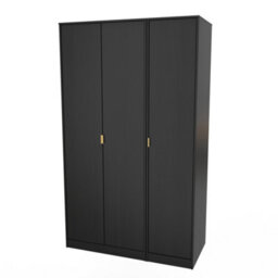 Madrid 3 Door Robe In Black Ash (Ready Assembled) - thumbnail 3