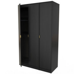 Madrid 3 Door Robe In Black Ash (Ready Assembled) - thumbnail 7