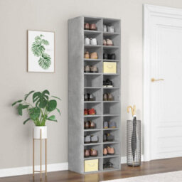 Berkfield Shoe Cabinet Concrete Grey 54X34X183 Cm Engineered Wood
