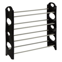 Orsina Stylish Black And Grey 4 Tier Shoe Rack, Durable Shoe Drawer Organiser, Versatile Shoes Stand For Home - thumbnail 1
