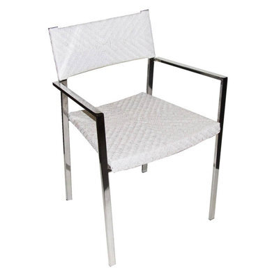 Orsina Set Of Two White Raffia Chairs, Rustless Lounge Chair, Easy Cleaning Chair For Living Room