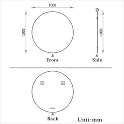 AVER-GROWTH Round Frameless Wall Mirror For Bathroom Bedroom Living Room Make Up Home Decorative Mirrors Wall Mounted With Wall Fittings 100Cm - thumbnail 7