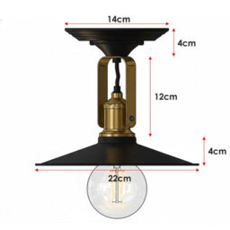 Ledsone Industrial Ceiling & Wall Light,22Cm Flat Metal Shade With Adjustable Swivel Head,matte Black E27 Flush Mount Fixture - thumbnail 8