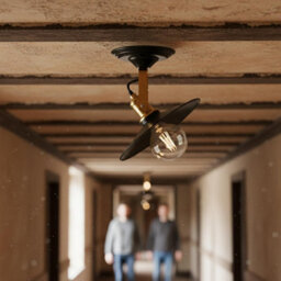 Ledsone Industrial Ceiling & Wall Light,22Cm Flat Metal Shade With Adjustable Swivel Head,matte Black E27 Flush Mount Fixture - thumbnail 3