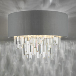 The Lighting Studio Halle 4 Light Flush Grey Shade Crystal - thumbnail 5