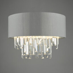 The Lighting Studio Halle 4 Light Flush Grey Shade Crystal - thumbnail 4