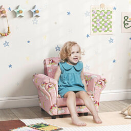 Aiyaplay Kids Sofa Set Toddler Armchair With Footrest, Children Chair, Pink
