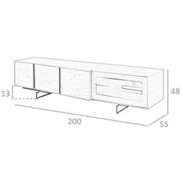 Angel Cerda Walnut And Black Steel Tv Cabinet With Interior Lighting - thumbnail 7
