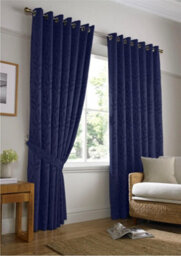 Luxury Living Tivoli Eyelet Ring Top Curtains Navy
