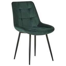 Beliani Set Of 2 Dining Chairs Melrose Velvet Dark Green - thumbnail 4