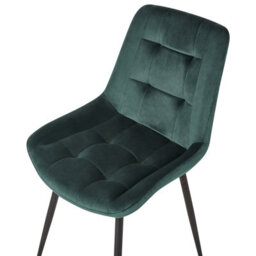 Beliani Set Of 2 Dining Chairs Melrose Velvet Dark Green - thumbnail 7